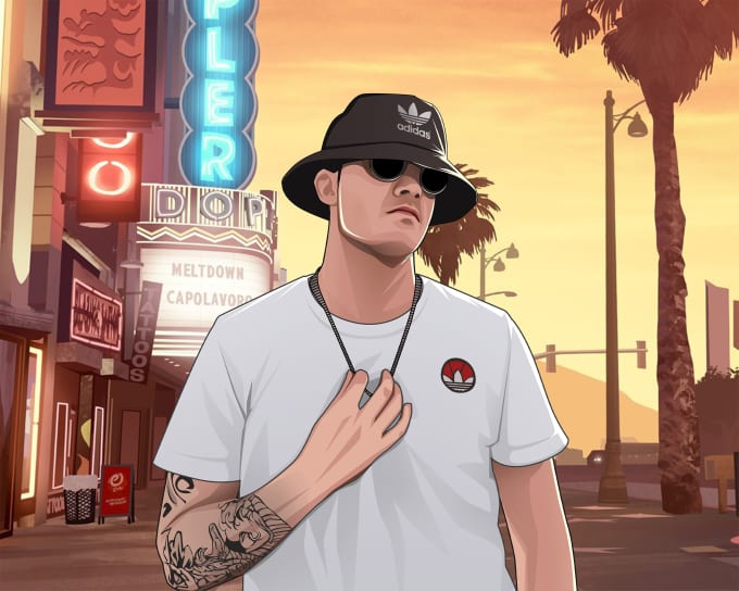 Gig Preview - Draw gta v style  cartoon portrait from your photo