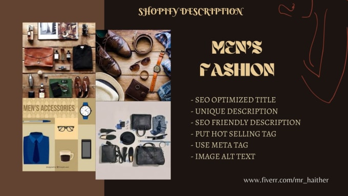 Gig Preview - Write shopify product description for a men fashion item