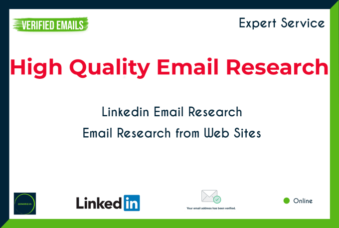 Gig Preview - Do verified email research from linkedin or internet