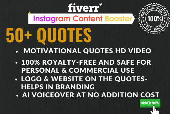 Gig Preview - Create 50 inspirational motivational HD quotes instagram video with your logo