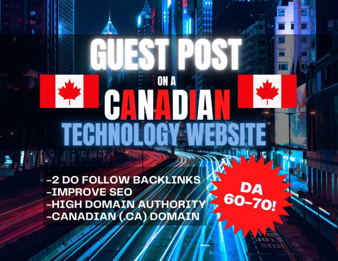 Gig Preview - Guest post on canadian tech news website business tech blog with SEO backlinks