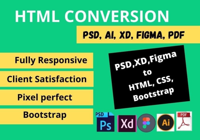 Gig Preview - Convert psd to html, figma to html, wordpress, elementor