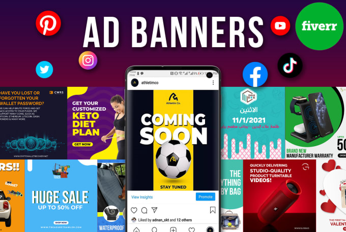 Gig Preview - Design stunning social media banners, website banners ads, cover