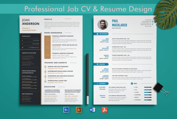 Gig Preview - Make professional cv design or resume design