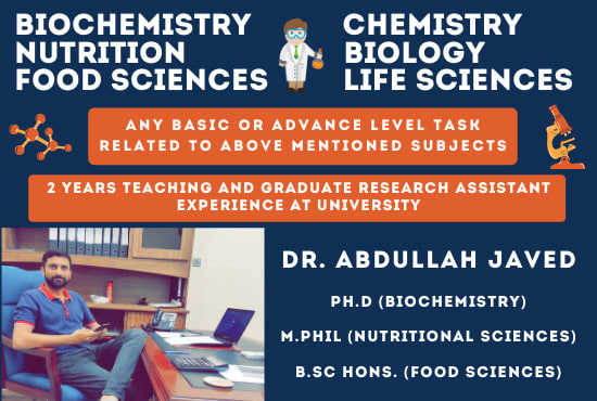 Gig Preview - Teach you biochemistry nutrition biology chemistry zoology