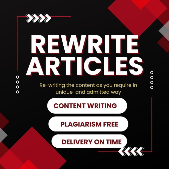 Gig Preview - Rewrite or write articles unique and plagiarism free