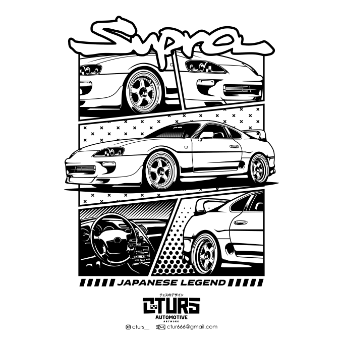 Gig Preview - Create cool car illustration with manga style