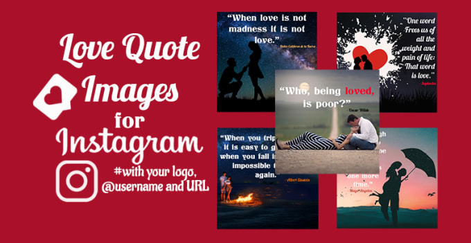 Gig Preview - Create love valentine quote images for instagram with logo