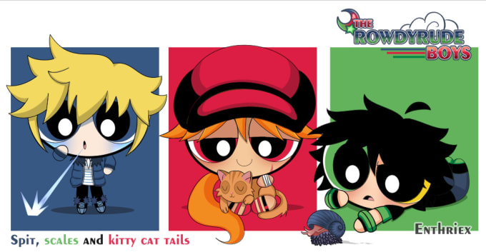 Gig Preview - Make a cute powerpuff girls art style character