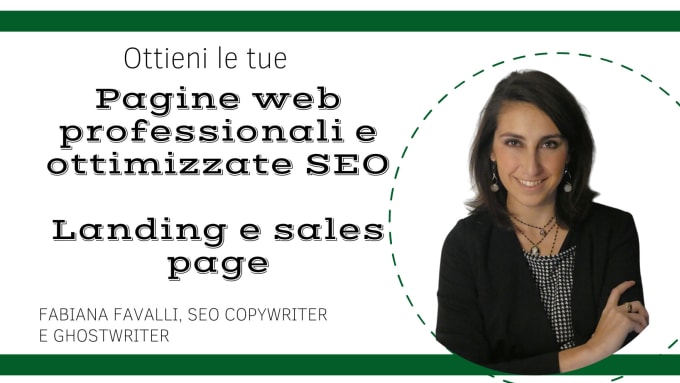 Gig Preview - Write persuasive SEO website content and landing page in italian