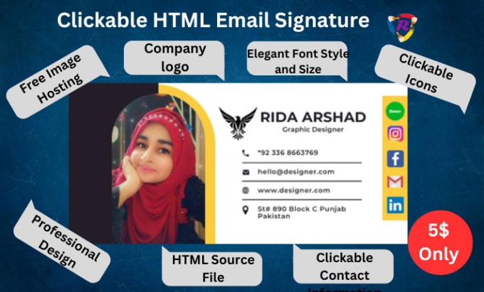 Gig Preview - Create clickable HTML email signature