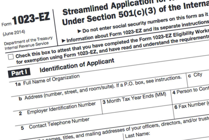 Gig Preview - File your 1023ez form for nonprofit