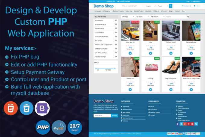 Gig Preview - Develop your website backend with PHP and mysql