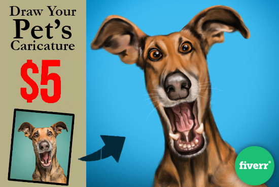 Gig Preview - Draw your dogs or any pets into cartoon portrait