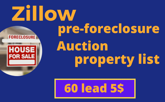 Gig Preview - Do pre foreclosure and auction property leads for investor