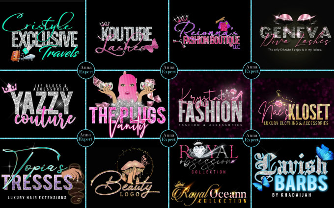 Gig Preview - Do eyelashes,boutique,hair extentions,nails,lips,makeup and beauty salon logo