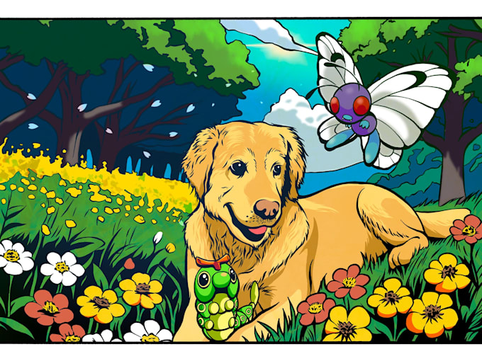 Gig Preview - Create fun illustrations of your pet