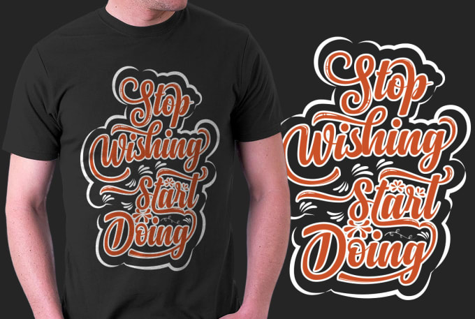 Gig Preview - Do custom typography t shirt design or graphic t shirt