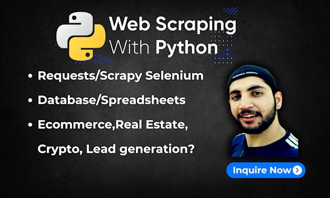 Gig Preview - Be your python web data scraper for any website