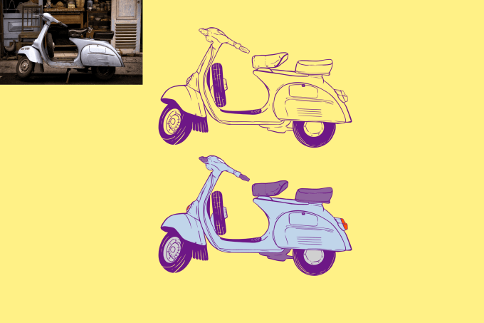 Gig Preview - Make hand drawing  vehicle or cars in vector line art