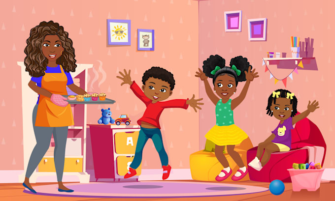 Bestseller - illustrate cute african american children book illustrations