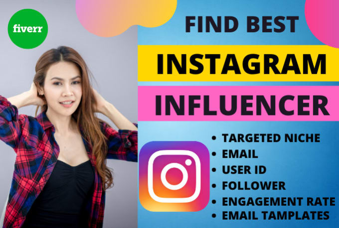 Gig Preview - Find best instagram influencer email list, research for influencer marketing