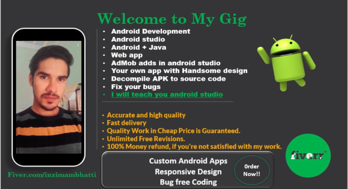 Gig Preview - Be your android app developer using android studio