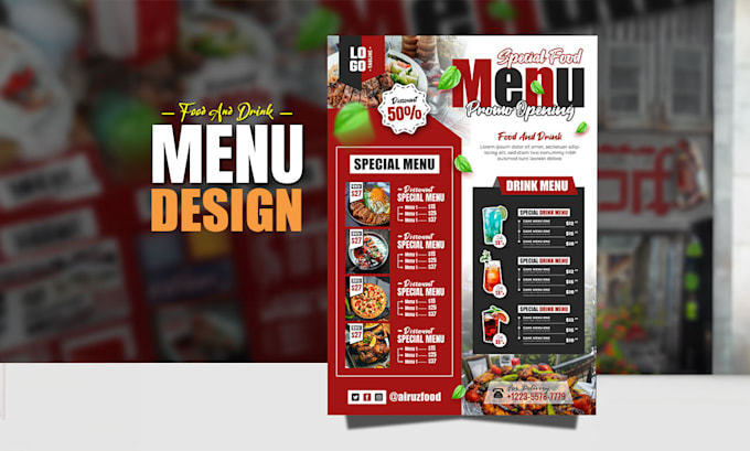 Bestseller - do food flyer, food menu, or restaurant menu design