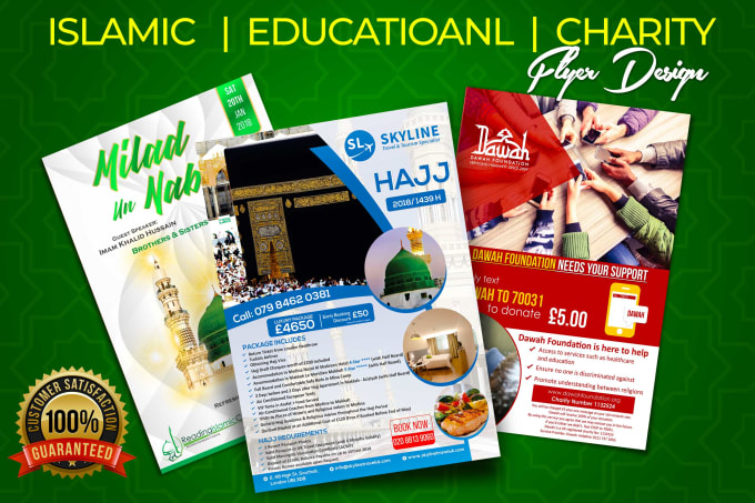 Gig Preview - Design islamic, arabic, charity, hajj, umrah or educational flyer