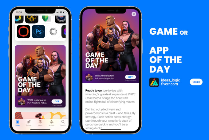 Gig Preview - Design app or game of the day cards for app store