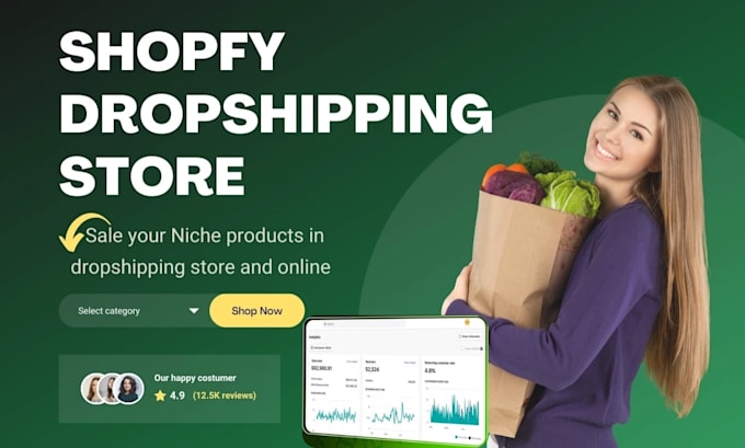 Gig Preview - Do automated shopify dropshipping store or 10k usd profitable shopify website