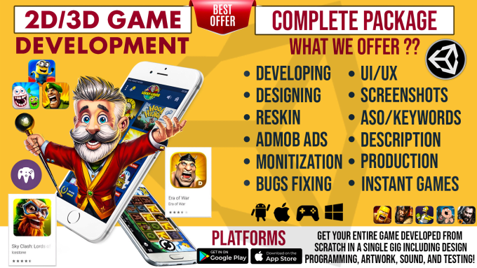 Bestseller - provide professional game development services