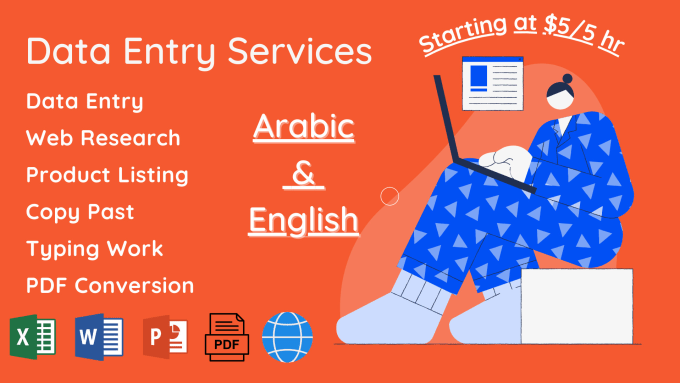 Gig Preview - Do arabic and english data entry, typing and copy paste