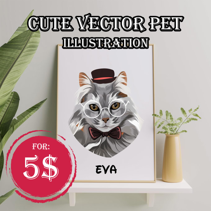 Gig Preview - Draw and vectorize your pet in a cute cartoon illustration