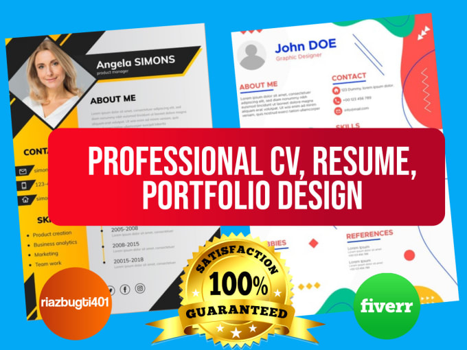 Gig Preview - Design professional CV resume portfolio