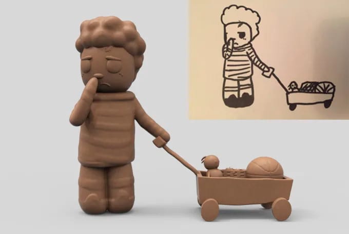 Gig Preview - Turn your kids drawing into a 3d printable model