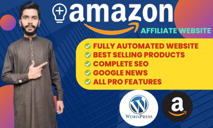 Gig Preview - Create autopilot amazon affiliate website on top selling products