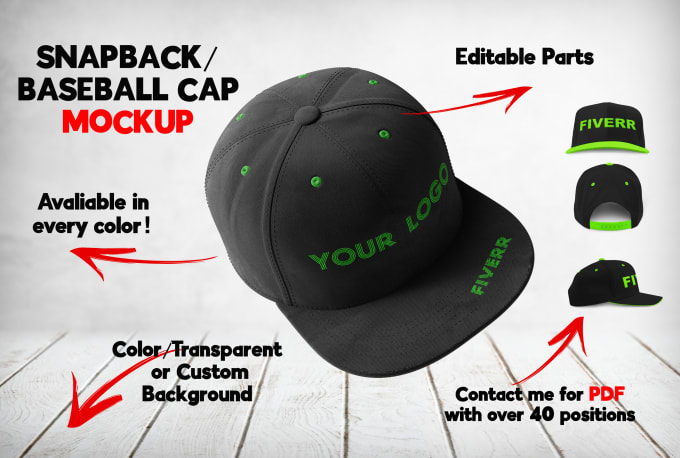 Gig Preview - Do snapback or baseball cap mockup with your logo