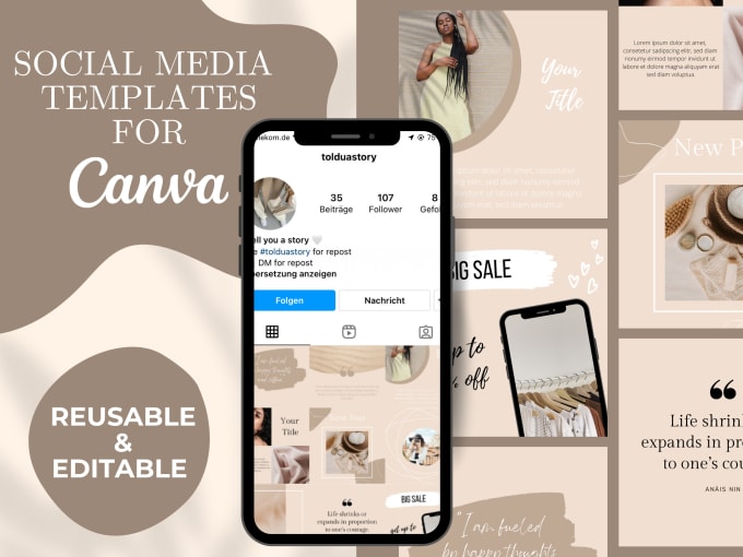 Gig Preview - Create instagram templates for feed post and story