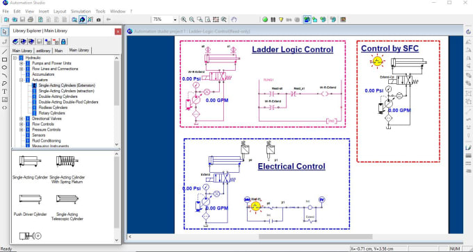 Gig Preview - Design hydraulic and pneumatic design using automation studio and fluidsim