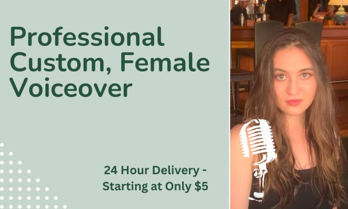 Gig Preview - Record a custom north american female voiceover in 24 hours