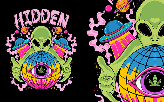 Gig Preview - Create unique alien theme design for t shirt with my style