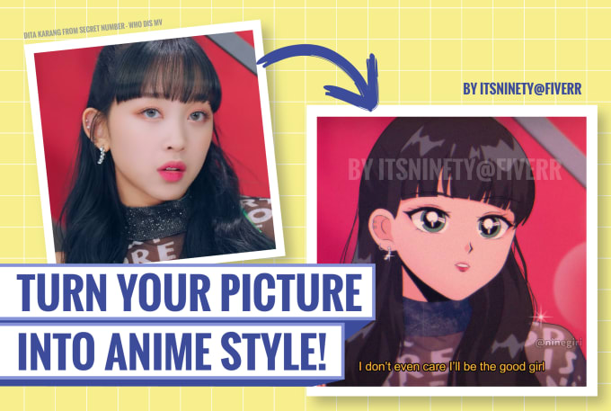 Gig Preview - Draw anime style from your photo