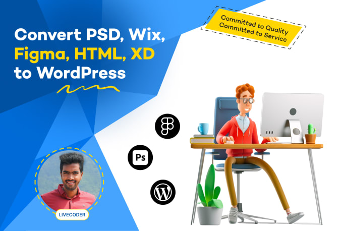 Gig Preview - Convert xd, figma, wix, PSD to wordpress website