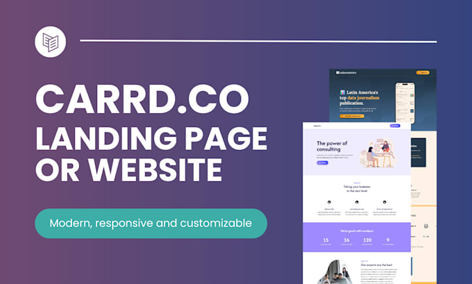 Gig Preview - Design and create a landing page or website with carrd