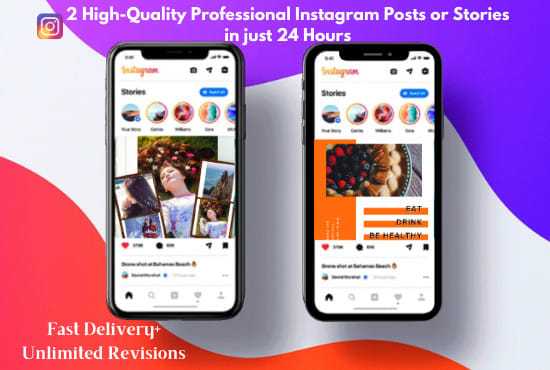 Gig Preview - Create 2 high quality professional instagram posts or stories