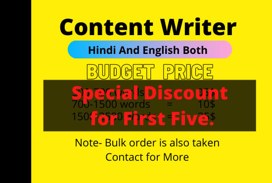 Gig Preview - Be a hindi content writer for you