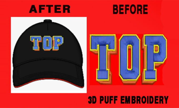 Gig Preview - Do 3d puff, cap, jacket embroidery logo digitizing in 2 hours