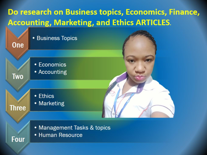 Gig Preview - Research on management,economics,accounting,ethics , marketing,business