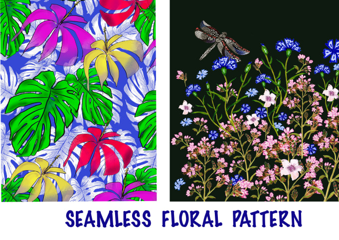 Gig Preview - Design seamless floral patterns and textile print for you